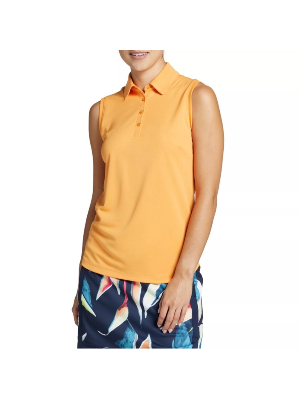 Women's lady Hagen sleeveless Golf Polo shirt side xl Orange